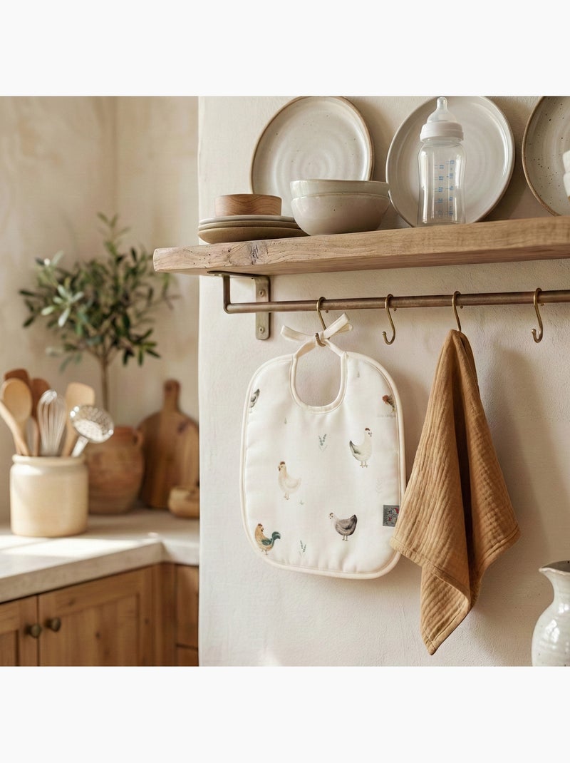 SEVIRA KIDS | Bavoir à nouer en coton GALLINA Ecru - Kiabi