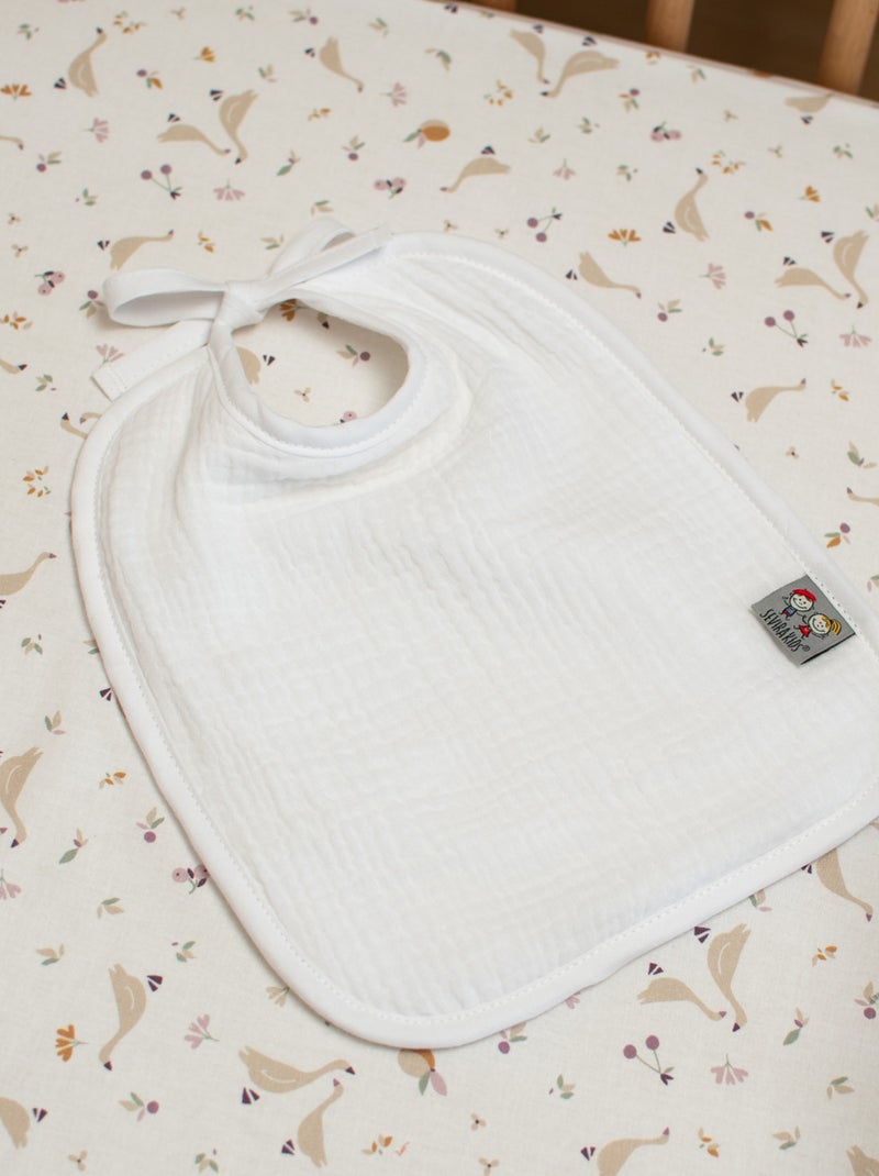 SEVIRA KIDS | Bavoir à nouer en gaze de coton Jeanne Blanc - Kiabi