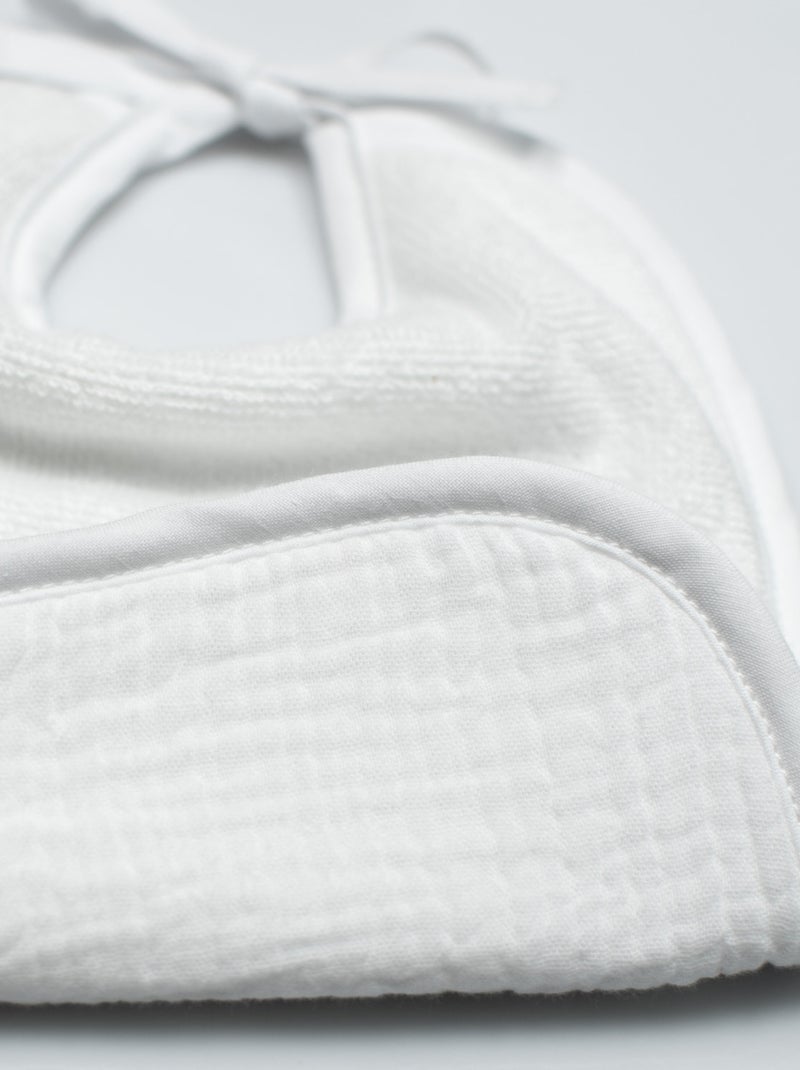 SEVIRA KIDS | Bavoir à nouer en gaze de coton Jeanne Blanc - Kiabi