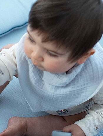 SEVIRA KIDS | Bavoir bandana en coton Bleuet