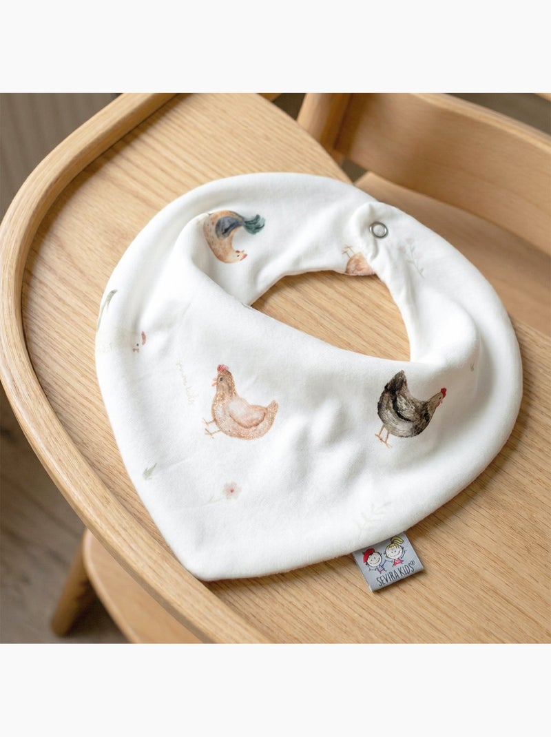 SEVIRA KIDS | Bavoir bandana en coton GALLINA Ecru - Kiabi