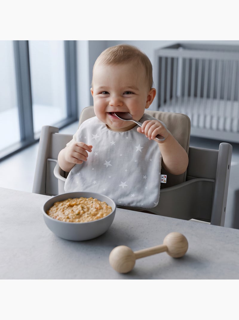 SEVIRA KIDS | Bavoir en coton et bambou STELLA Gris - Kiabi