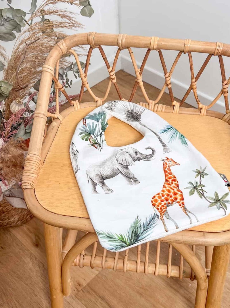 SEVIRA KIDS | Bavoir en coton Safari Blanc - Kiabi