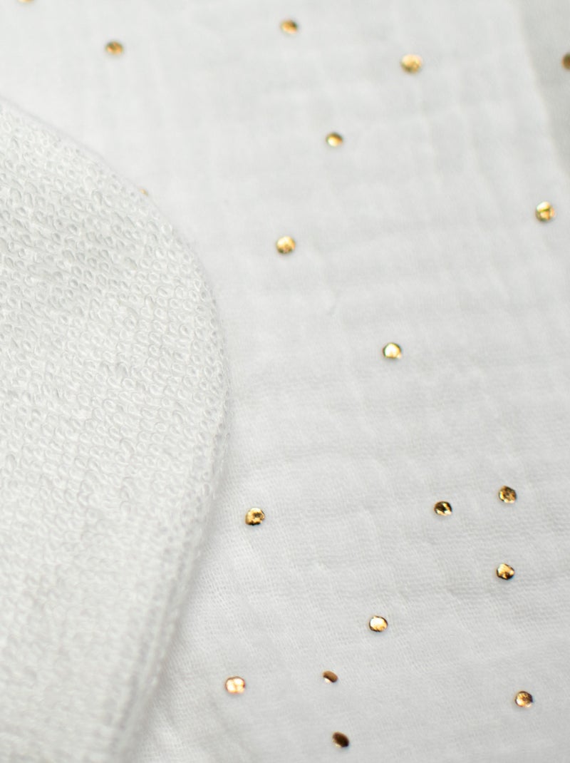 SEVIRA KIDS | Bavoir en gaze de coton Jeanne Blanc Doré - Kiabi