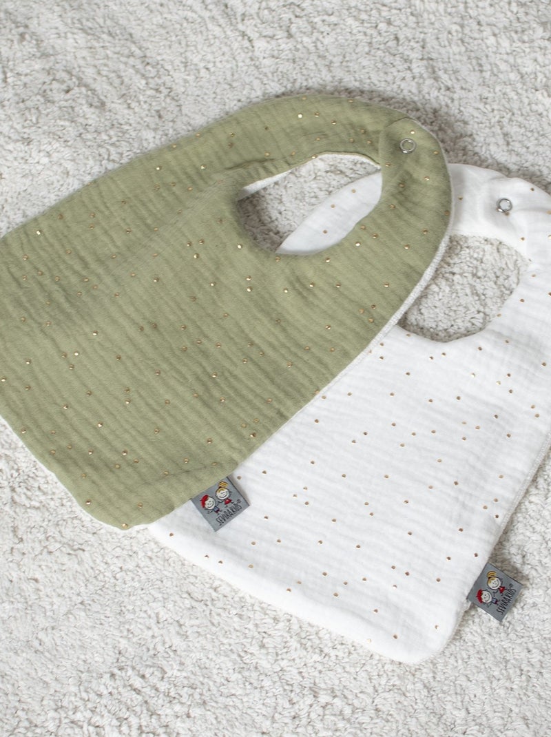 SEVIRA KIDS | Bavoir en gaze de coton Jeanne Vert pistache - Kiabi