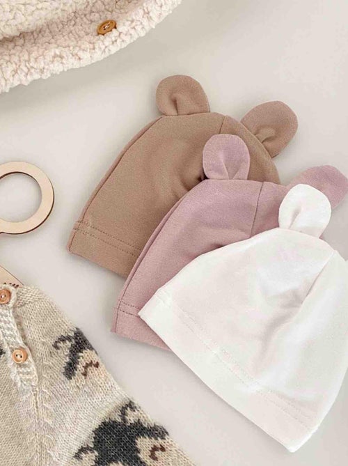 SEVIRA KIDS | Bonnet ourson bébé en bambou Uni - Kiabi
