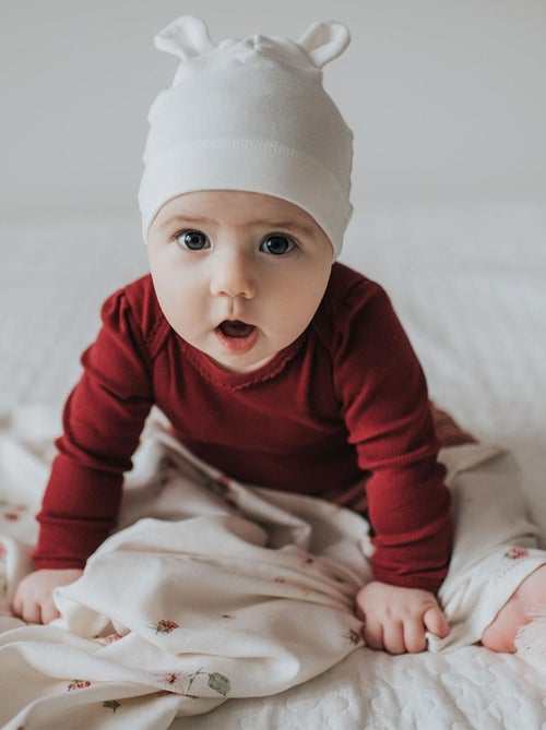 SEVIRA KIDS | Bonnet ourson bébé en bambou Uni - Kiabi