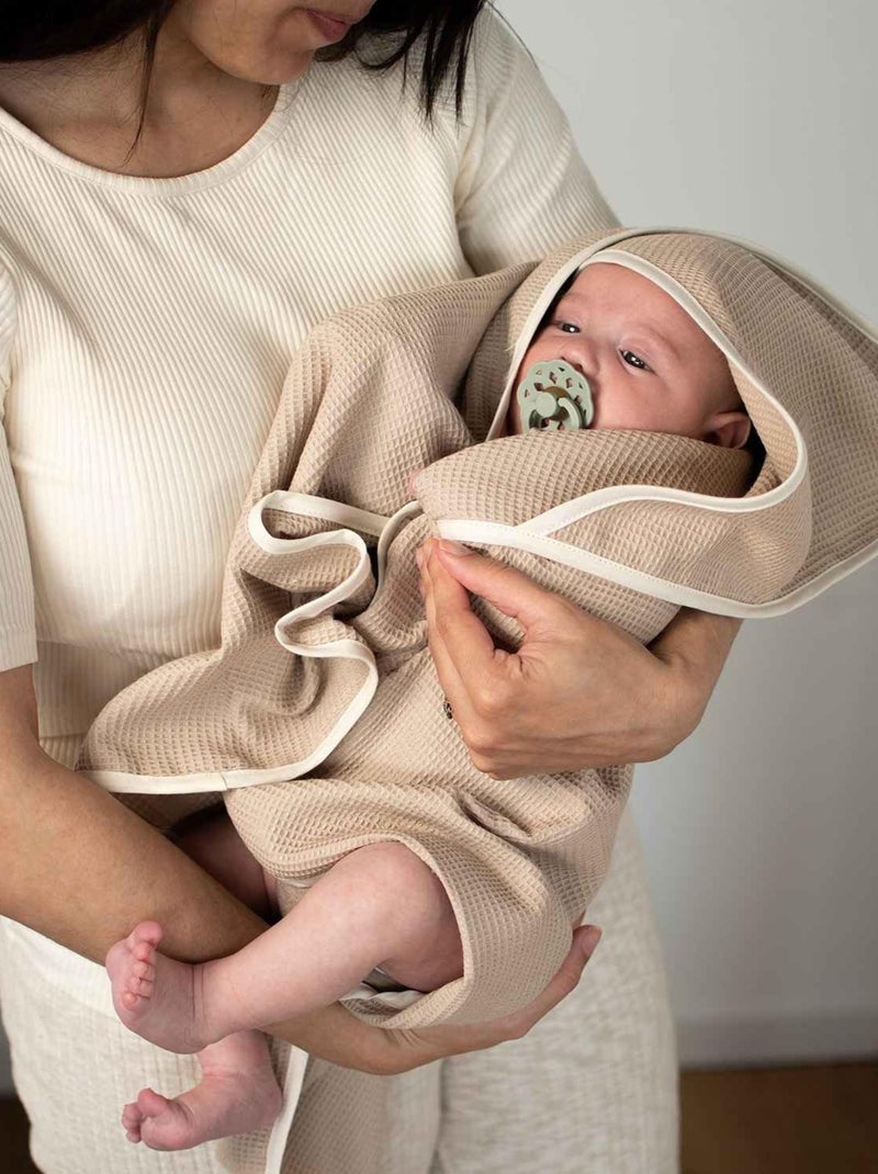 SEVIRA KIDS | Cape de bain bébé en coton nid d'abeille Gris - Kiabi