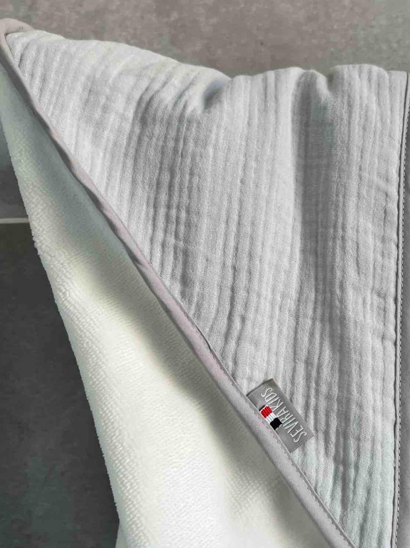SEVIRA KIDS | Cape de bain en gaze de coton Jeanne Gris - Kiabi