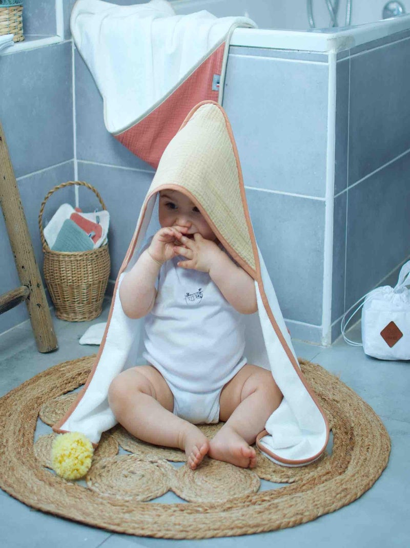 SEVIRA KIDS | Cape de bain en gaze de coton Jeanne Marron noisette - Kiabi