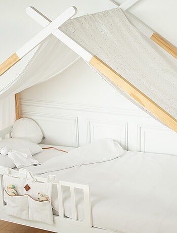 SEVIRA KIDS | Ciel de lit cabane toile en double gaze pois dorés 420 x 130 cm