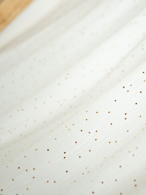 SEVIRA KIDS | Ciel de lit cabane toile en double gaze pois dorés 420 x 130 cm - Kiabi