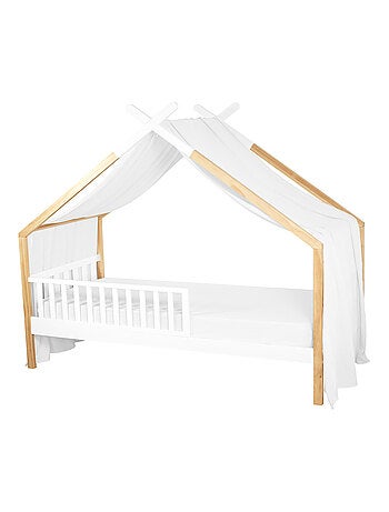 SEVIRA KIDS | Ciel de lit cabane toile en gaze de coton Jeanne 420 x 130 cm