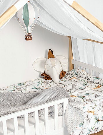 SEVIRA KIDS | Ciel de lit cabane toile en gaze de coton Jeanne 420 x 130 cm