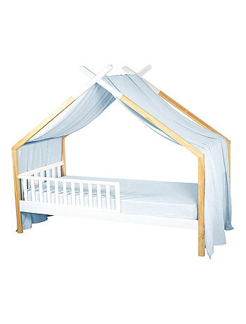SEVIRA KIDS | Ciel de lit cabane toile en gaze de coton Jeanne 420 x 130 cm