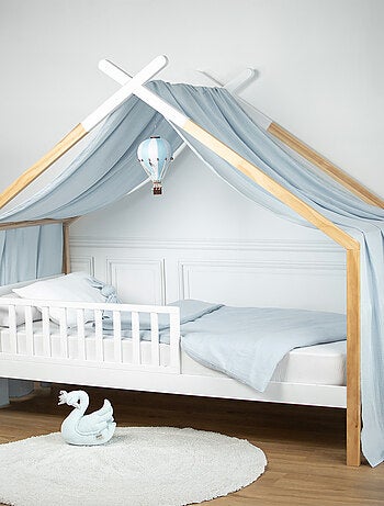 SEVIRA KIDS | Ciel de lit cabane toile en gaze de coton Jeanne 420 x 130 cm