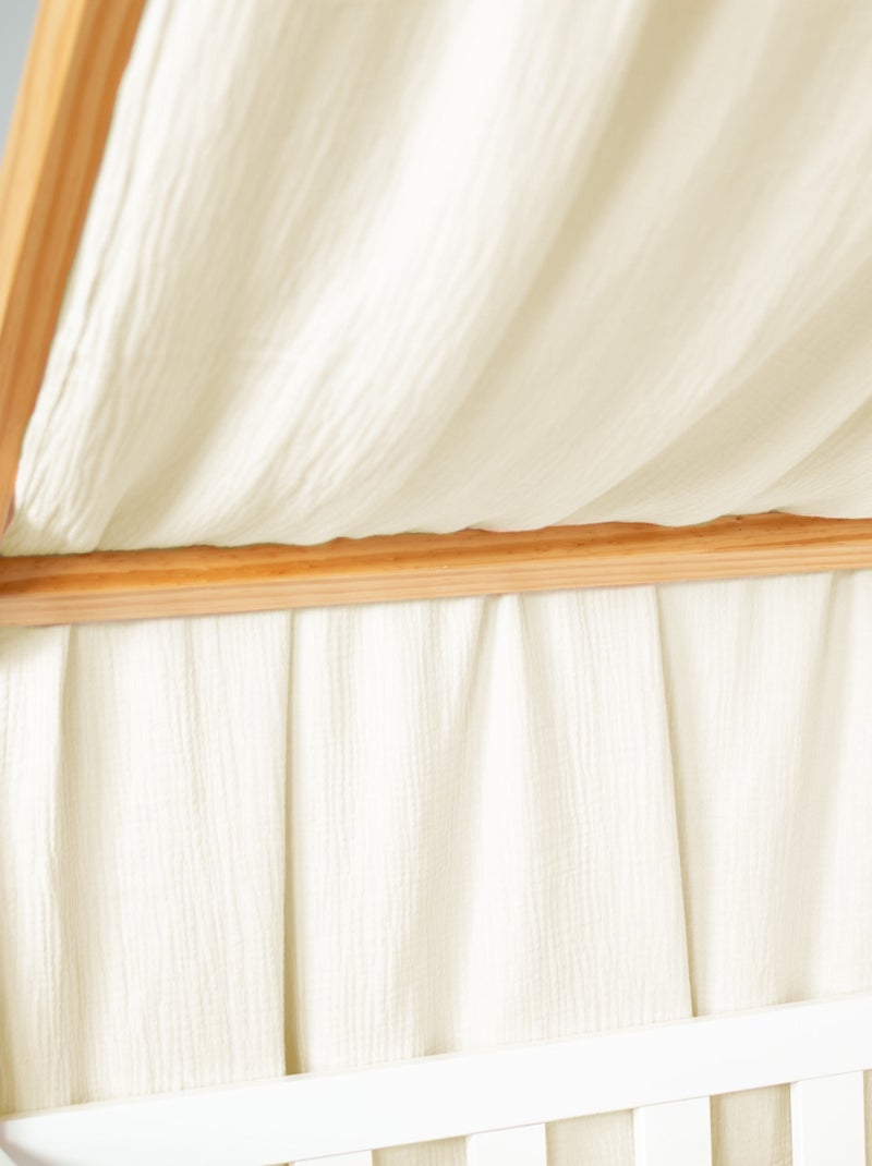 SEVIRA KIDS | Ciel de lit cabane toile en gaze de coton Jeanne 420 x 130 cm Ecru - Kiabi