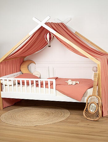 SEVIRA KIDS | Ciel de lit cabane toile en gaze de coton Jeanne 420 x 130 cm