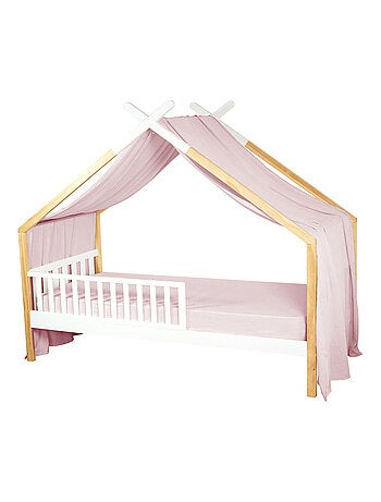 SEVIRA KIDS | Ciel de lit cabane toile en gaze de coton Jeanne 420 x 130 cm