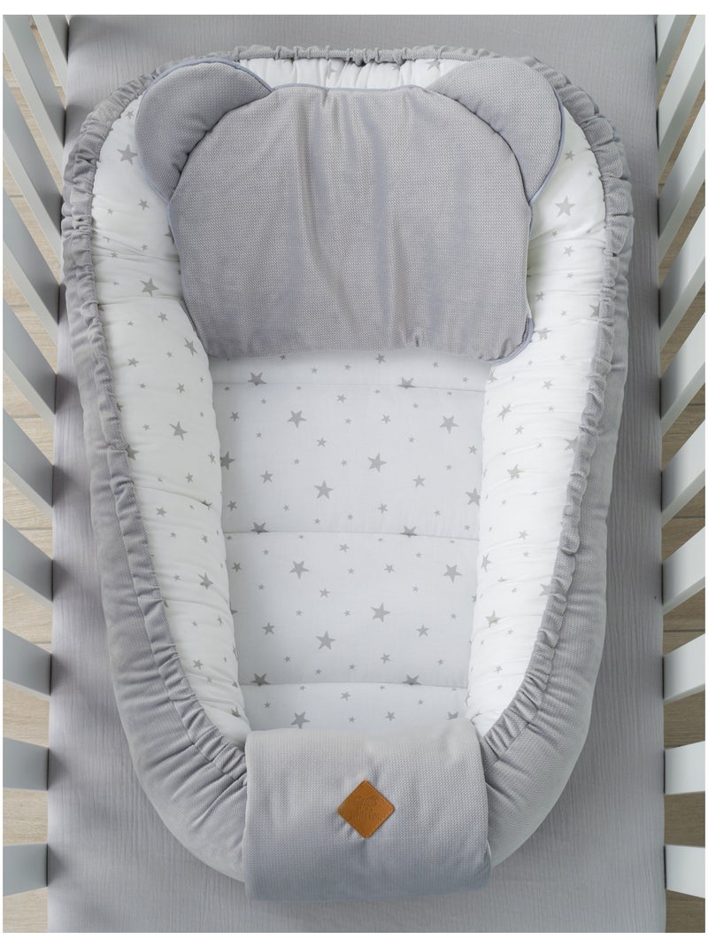 SEVIRA KIDS | Cocon bébé matelassé velvet - nid réducteur de lit STELLA Gris - Kiabi
