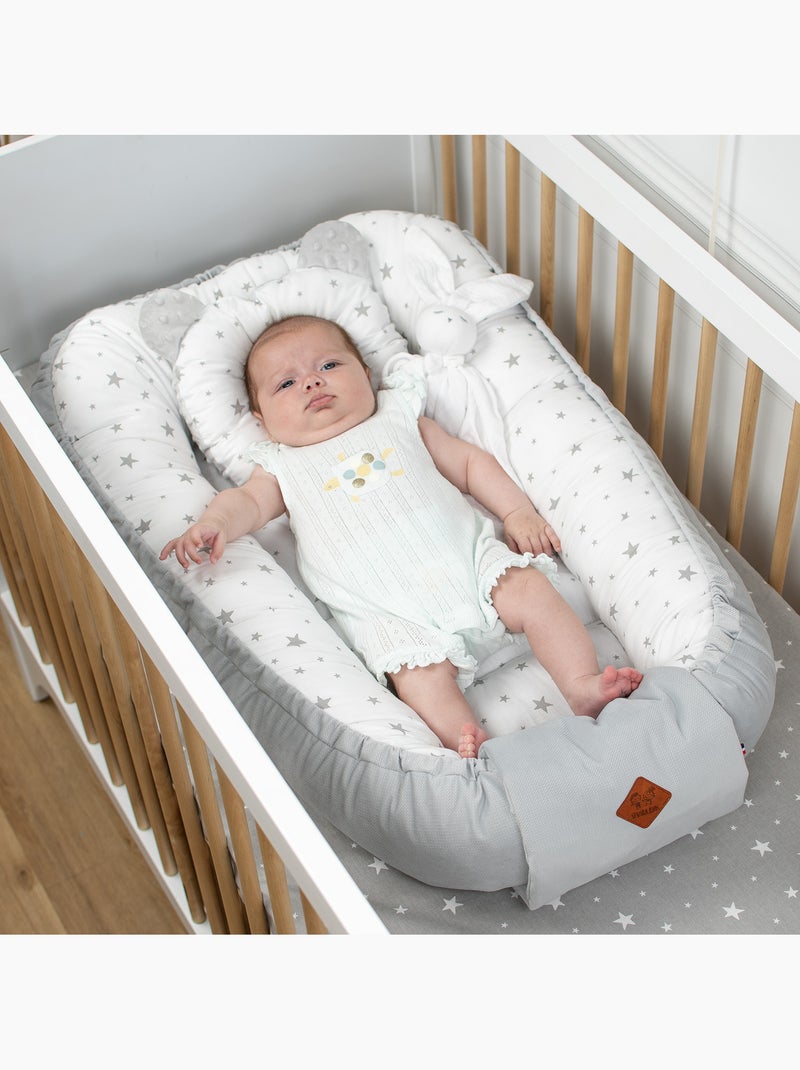SEVIRA KIDS | Cocon bébé matelassé velvet - nid réducteur de lit STELLA Gris - Kiabi