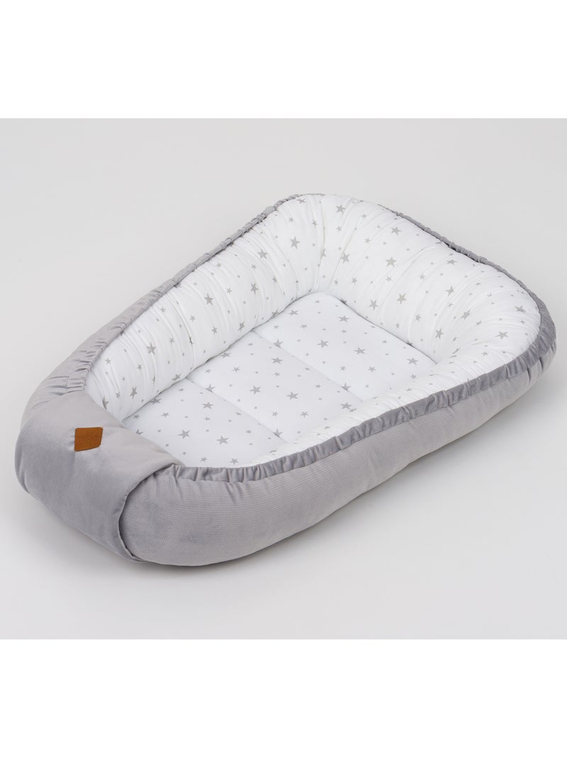 SEVIRA KIDS | Cocon bébé matelassé velvet - nid réducteur de lit STELLA Gris - Kiabi