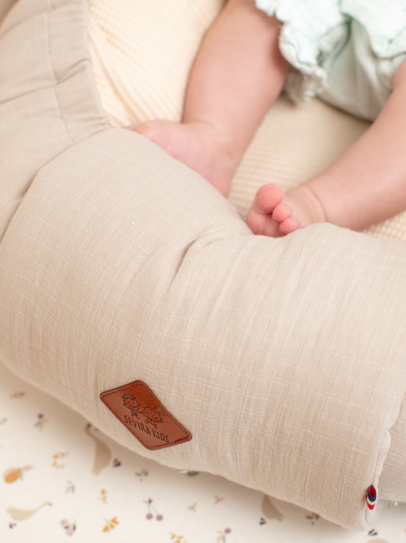 SEVIRA KIDS | Cocon nid réducteur de lit en coton nid d'abeille Beige - Kiabi