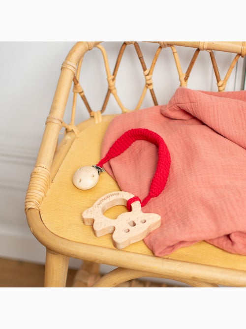 SEVIRA KIDS | Coffret de 3 hochets en coton et bois naturel - Kiabi