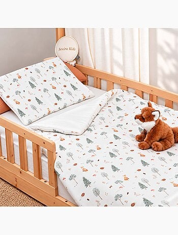 Sevira kids | couette et oreiller enfant prêt à dormir forest