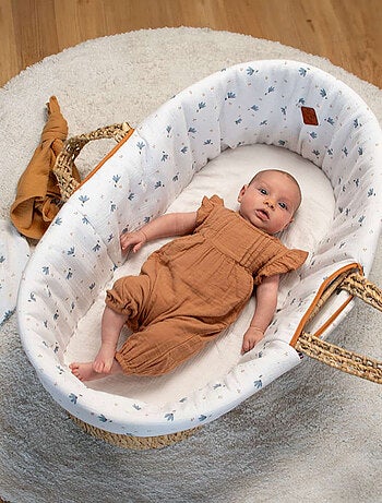 SEVIRA KIDS | Couffin bébé avec Matelas Habillage et Drap Housse Bleuet