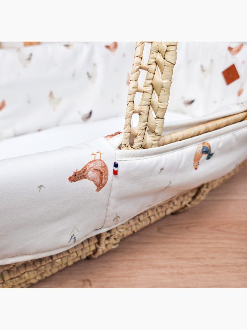SEVIRA KIDS | Couffin bébé avec Matelas Habillage et Drap Housse GALLINA Ecru - Kiabi