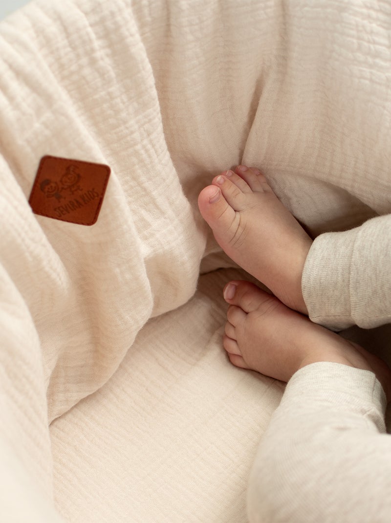 SEVIRA KIDS | Couffin bébé avec Matelas Habillage et Drap Housse Jeanne Beige - Kiabi