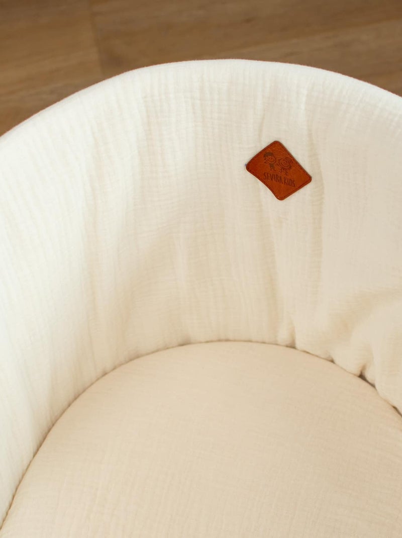 SEVIRA KIDS | Couffin bébé avec Matelas Habillage et Drap Housse Jeanne Ecru - Kiabi