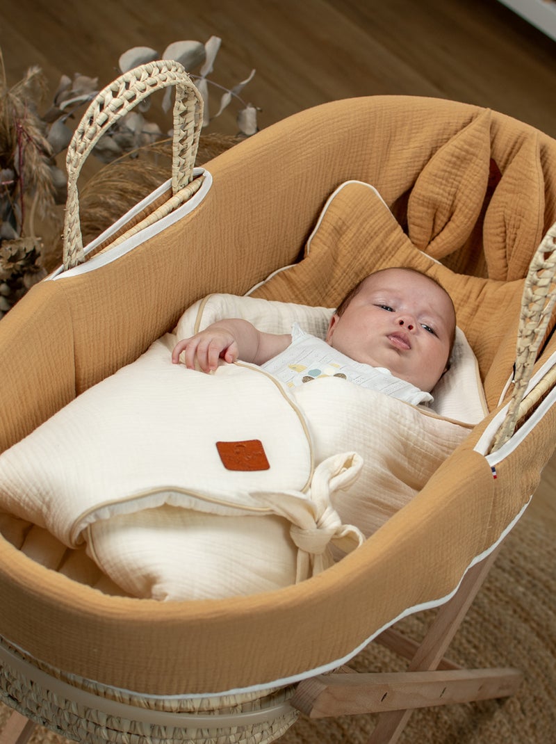 SEVIRA KIDS | Couffin bébé avec Matelas Habillage et Drap Housse Jeanne Marron clair - Kiabi