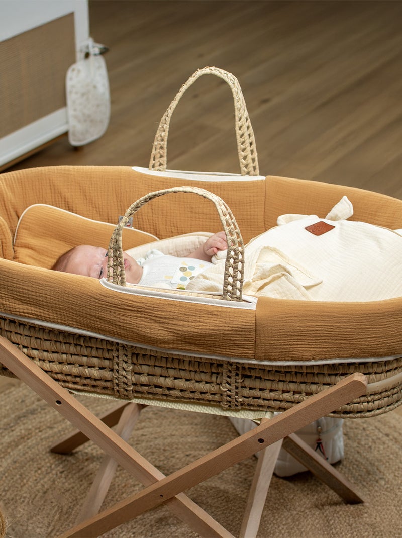 SEVIRA KIDS | Couffin bébé avec Matelas Habillage et Drap Housse Jeanne Marron clair - Kiabi
