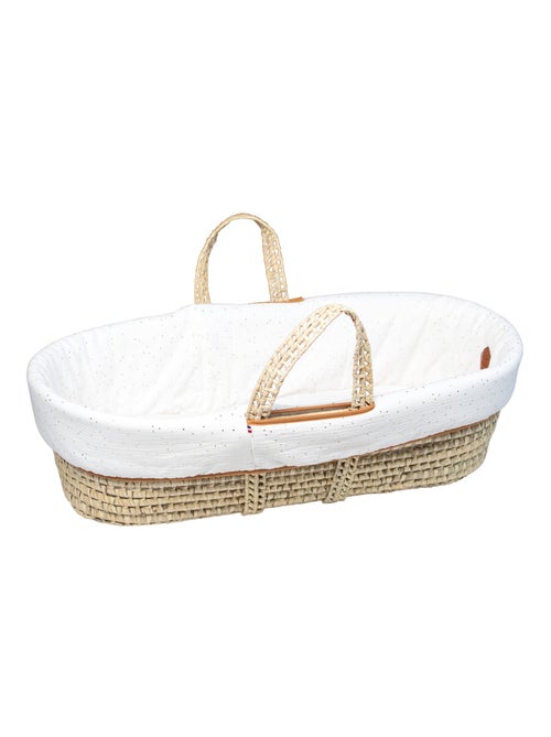 SEVIRA KIDS | Couffin bébé avec Matelas Habillage et Drap Housse Pois Dorés - Kiabi