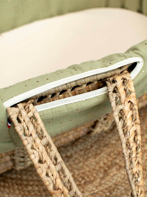 SEVIRA KIDS | Couffin bébé avec Matelas Habillage et Drap Housse Pois Dorés - Kiabi