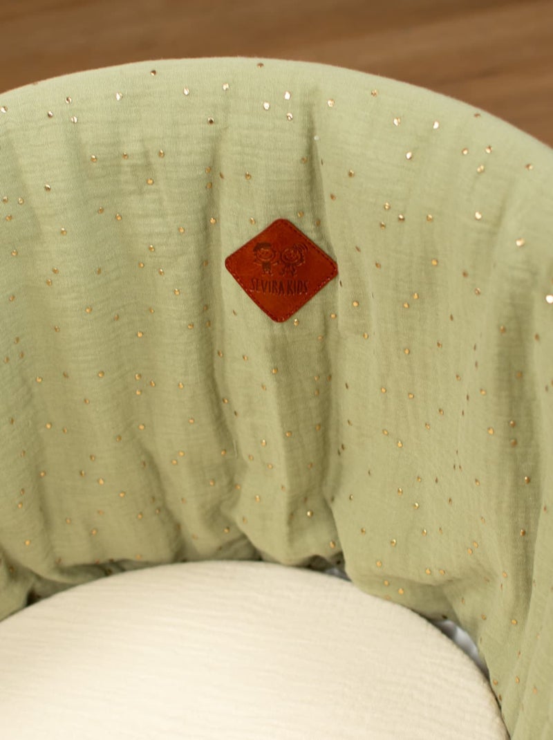 SEVIRA KIDS | Couffin bébé avec Matelas Habillage et Drap Housse Pois Dorés Vert pistache - Kiabi