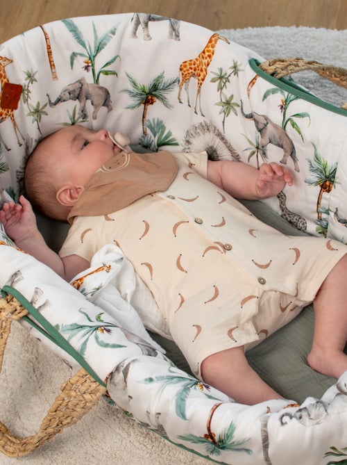 SEVIRA KIDS | Couffin bébé avec Matelas Habillage et Drap Housse Safari - Kiabi