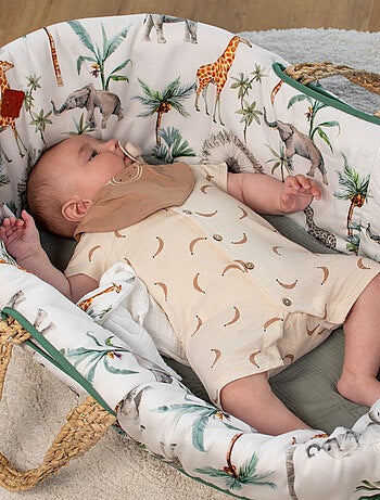 Sevira kids | couffin bébé complet avec linge fabriqué en france safari