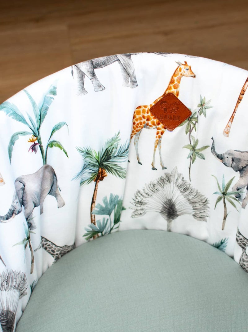 Sevira kids | couffin bébé complet avec linge fabriqué en france safari Vert d'eau - Kiabi