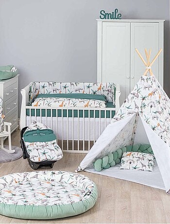 SEVIRA KIDS | Coussin anti tête plate en coton et velvet Safari
