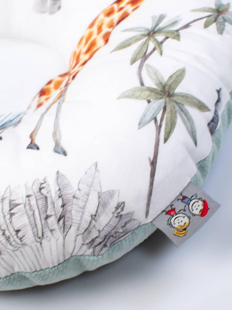 SEVIRA KIDS | Coussin anti tête plate en coton et velvet Safari Vert - Kiabi