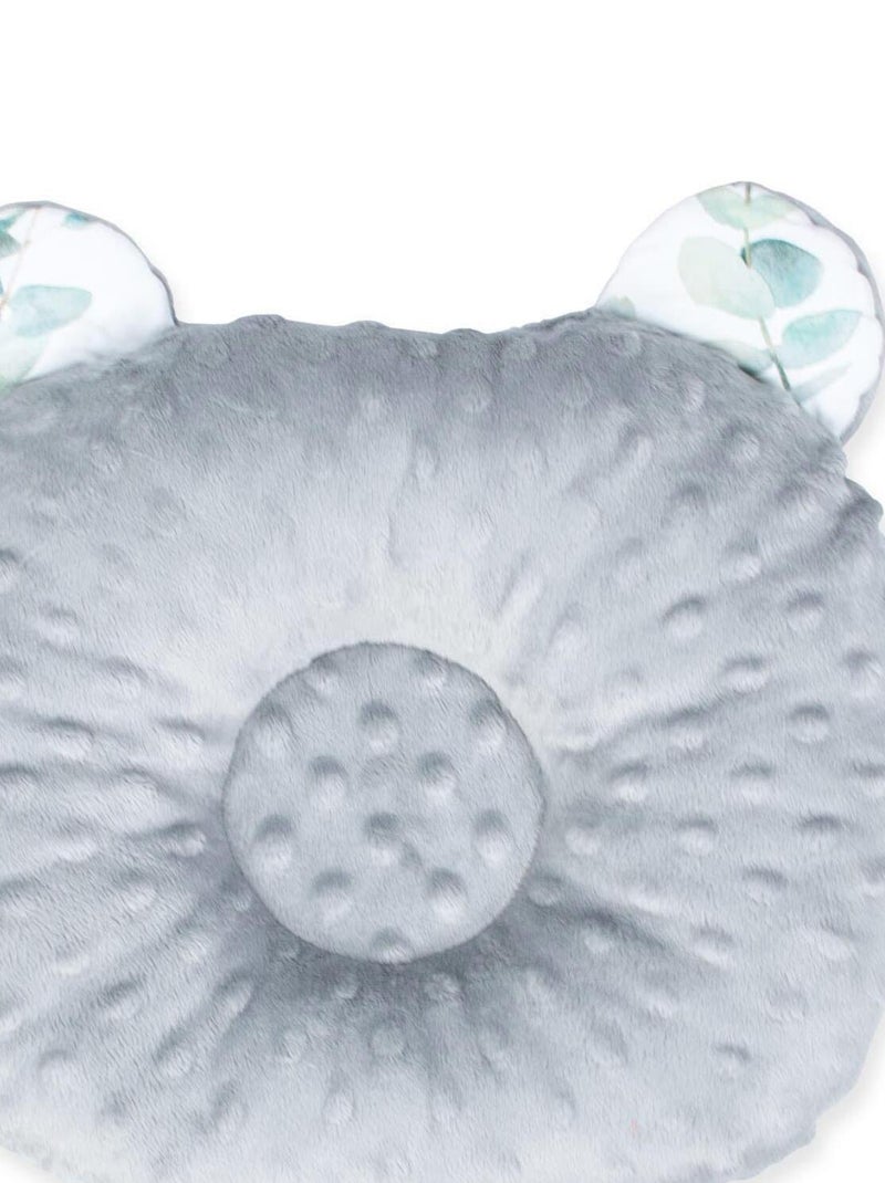 SEVIRA KIDS | Coussin anti tête plate réversible en minky Eucalyptus Gris - Kiabi