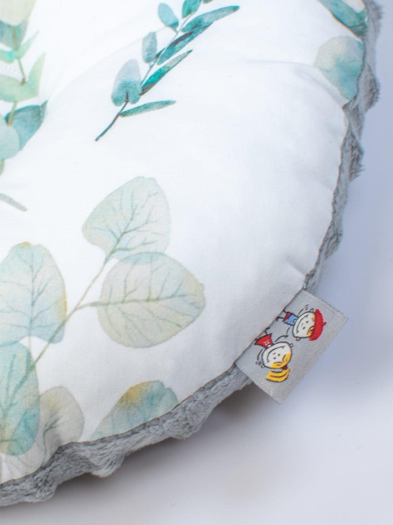 SEVIRA KIDS | Coussin anti tête plate réversible en minky Eucalyptus Gris - Kiabi