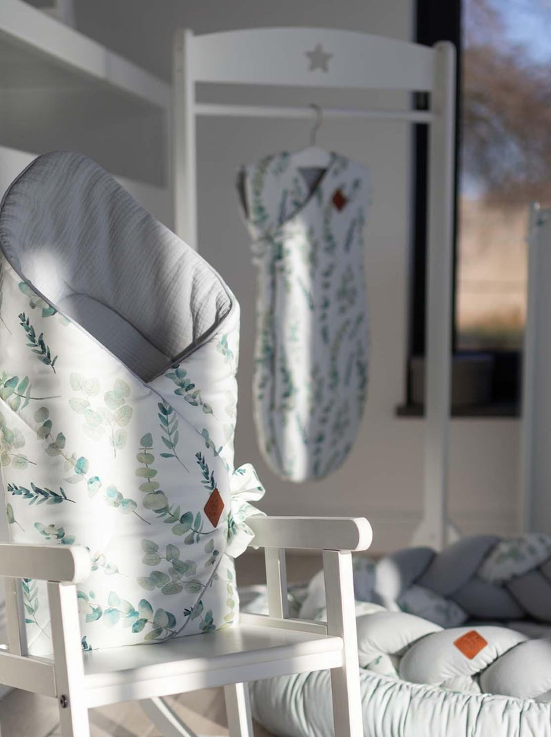 SEVIRA KIDS | Coussin anti tête plate réversible en minky Eucalyptus Gris - Kiabi