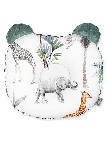 SEVIRA KIDS | Coussin anti tête plate réversible en minky Safari