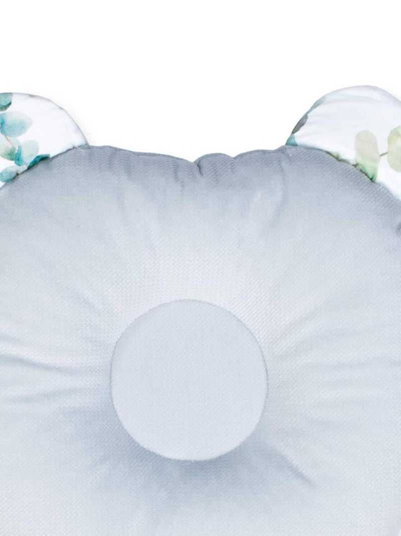 SEVIRA KIDS | Coussin anti-tête plate réversible en velvet Eucalyptus Gris - Kiabi