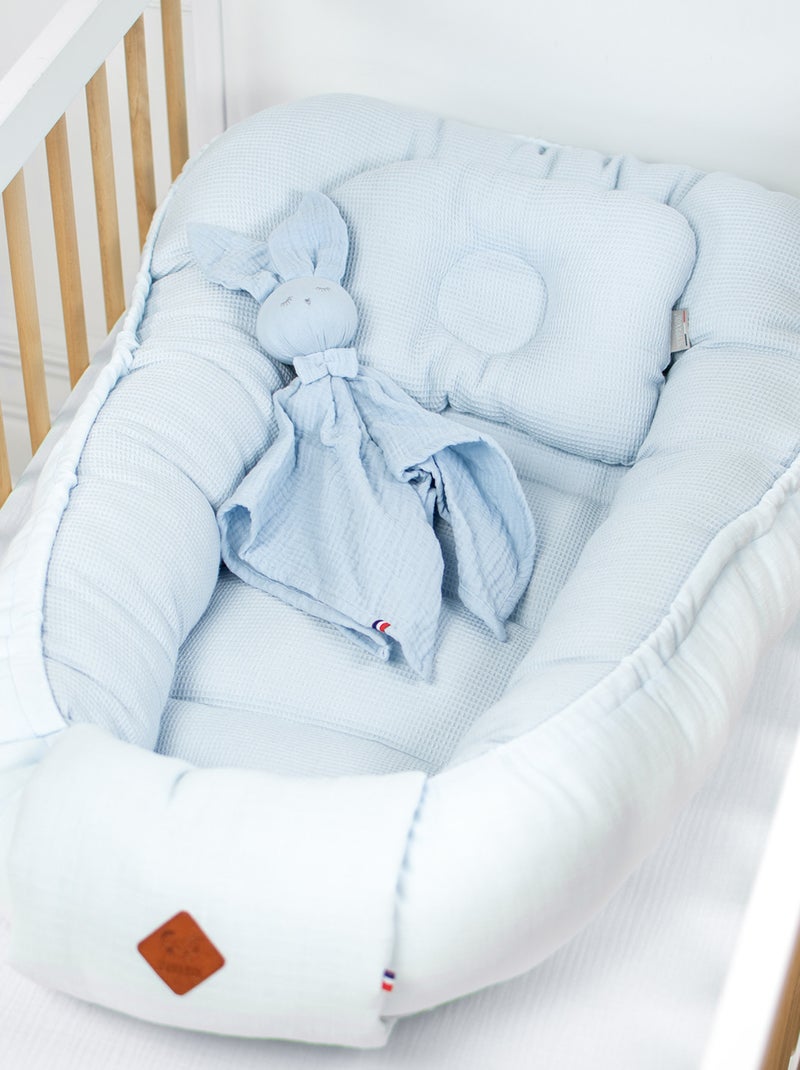 SEVIRA KIDS | Coussin cale-tête ergonomique en coton Nid d'abeille Bleu - Kiabi