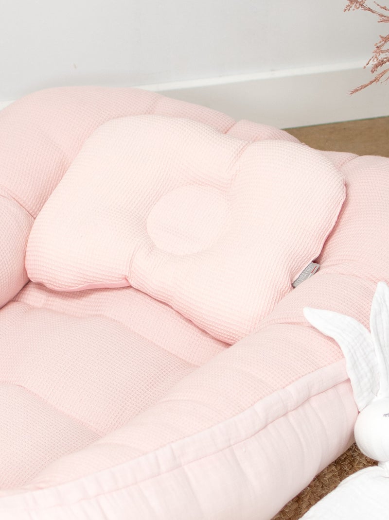 SEVIRA KIDS | Coussin cale-tête ergonomique en coton Nid d'abeille Rose - Kiabi